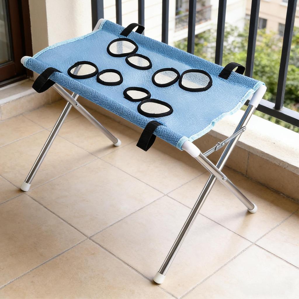 Pet Bathing Hammock Stand Foldable Dog Cat Grooming Drying Table Breathable Mesh Bath Helper for Small Pets