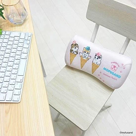 MORIPiLO low rebound cushion lumbar pillow Mofu Sand Ice Nyan (mini relaxation pillow) skin-friendly fluffy texture goods stuffed animal nap pink