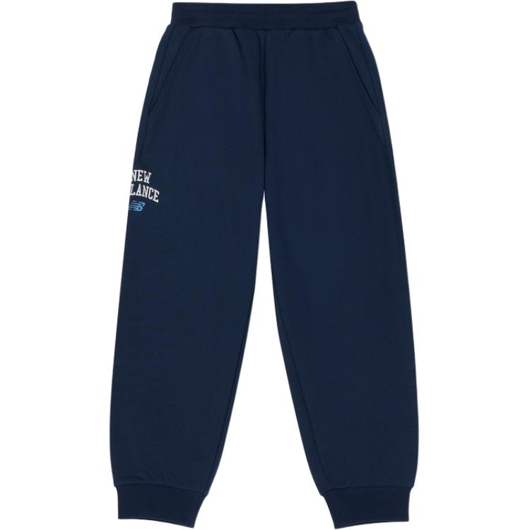 Kids New Balance Knitted Sweatpants Fleece Lined Elastic Cuff Letter 4LF4S123-NV 110