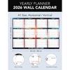 24x34" 2026 Large Wall Calendar - Reversible Yearly Planner, Horizontal & Vertical Layouts | Pre-Printed Holidays | Countdown Numbers, Office and