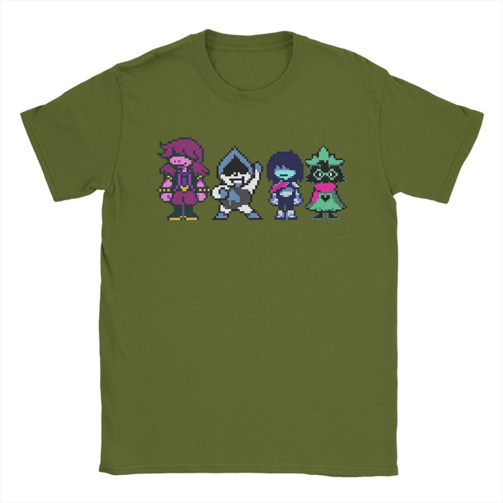 DELTARUNE MAIN CHARACTERS T-Shirt for Men  Vintage Pure Cotton Tees Crew Neck Short Sleeve T Shirts Gift Idea Clothing