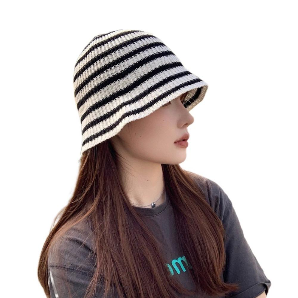 Anti-UV Fisherman's Hat Knitted Basin Hat Fashionable Artistic Versatile Hat  Girls