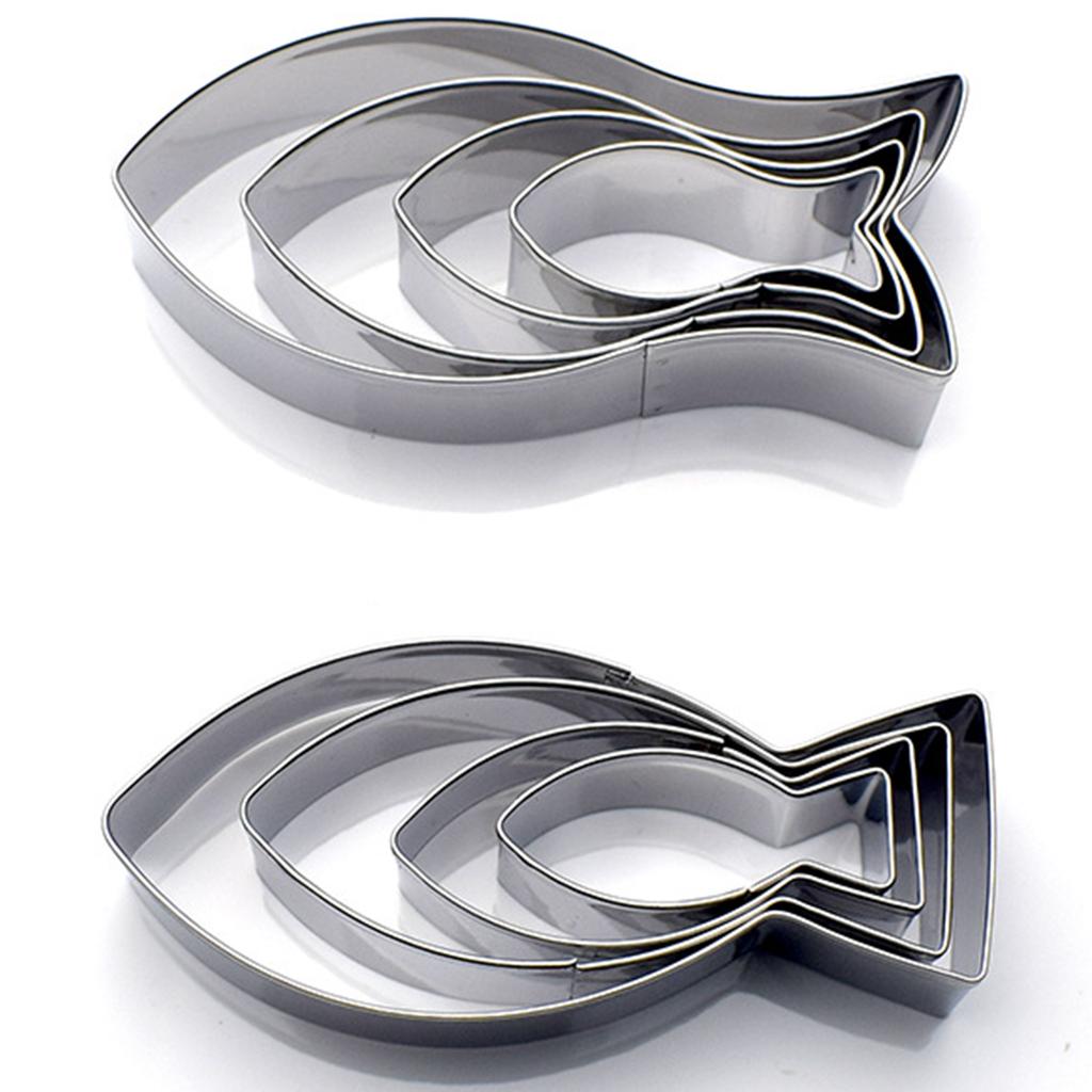 Pack Of 8 Nonrust Metal Fish Cookie Cutters For Baking Cookie Cake Decorating And Pastry Making