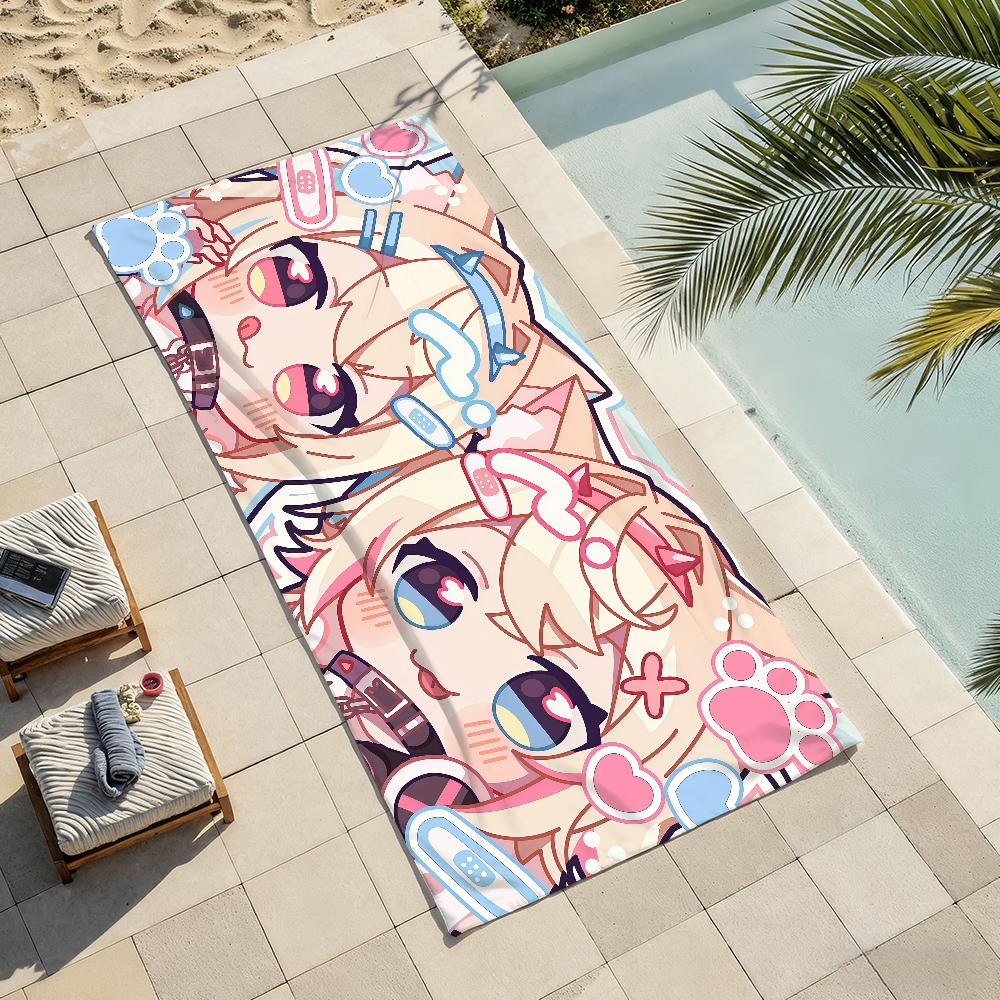 Band F-Fuwamoco-S Towel Soft Lightweight Anti-Sand Large Beach Towel Quick-Drying Bath Sports Family