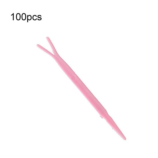 100pcs Y Type Special Mounting Fork Sticks for Double Eyelids Make Up Tools
