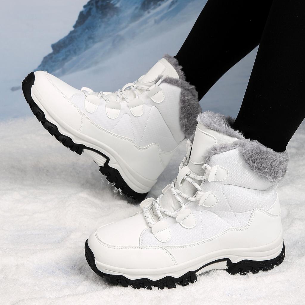 Schneestiefel Damenstiefel Fleece verdickt Martin Stiefel Damenstiefel Schnürstiefel Damen Baumwollschuhe Übergröße Freizeit Outdoor Reise