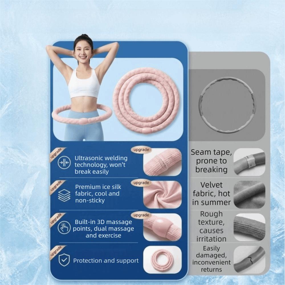 Ice Silk Soft Fitness Hoop Silent Design Fitness Waist Trainer  Full-Body Training
