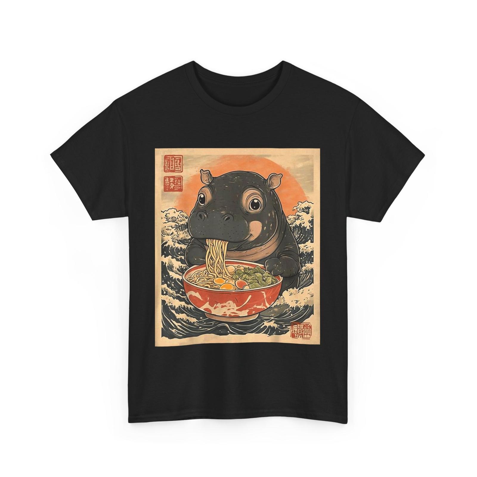 Hippo  Eat  Ramen  For  Japanese Unisex T-Shirt XXXXL