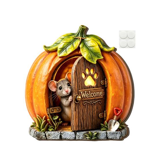 Weather Resistant Patio Accents Mini Fairy Door, Wooden Miniature Garden Welcome Gnome Handcrafted Home Decor House Accessories for Outdoor