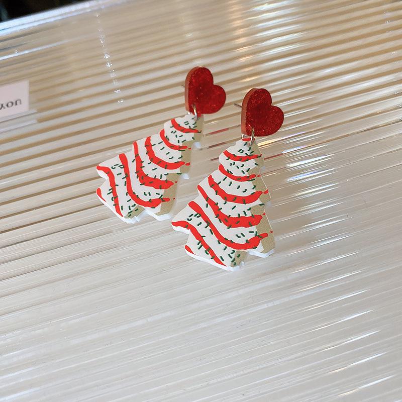 Elegant Snowflake Pearl Christmas Tree Zircon Earrings - Light Luxury Fashion Studs for Women