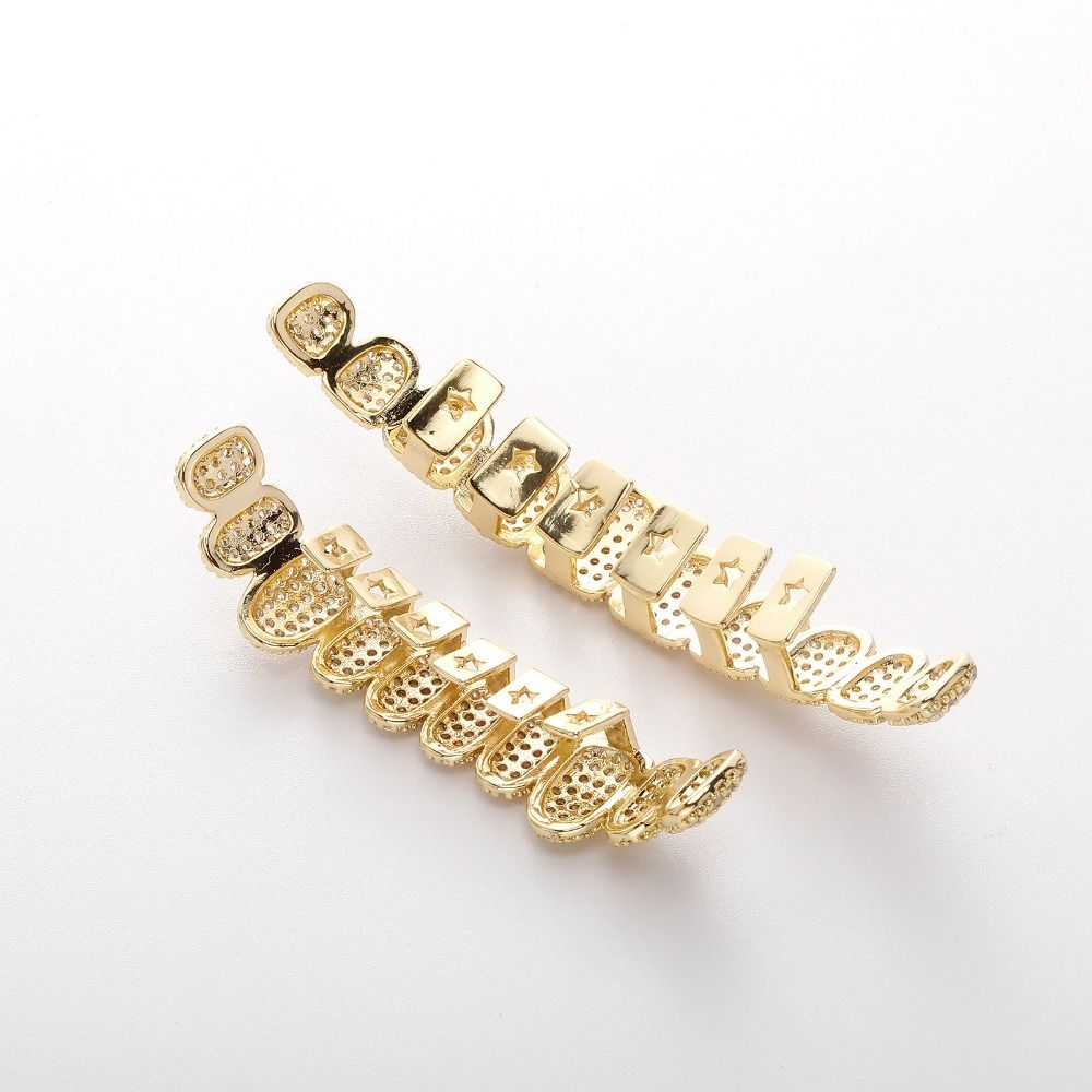 Ensemble Haut et Bas Grillz Dentaires Ensemble Amovible Grillz Dentaires Capuchons Dentaires pour Femmes Hommes
