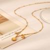 Ocean Themed Titanium Steel Collarbone Necklace With Starfish Shell Zircon Pendant Small Design Long Lasting