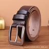 Ledder Belt Men's Trendy Work Pants Men's Genuine Leather Pure Cowhide Casual Handmade Retro Needle Buckle Jeans Belt