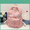 Cartoon Hello Kitty Nylon Studentenrucksack für Mädchen mit leichtem Design und großer Kapazität für Schule und Reisen