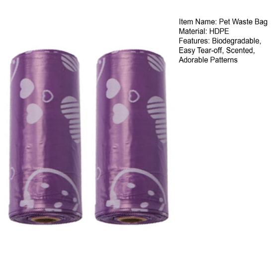30Pcs Pet Waste Bags Biodegradable Dog Poop Bags Tear-off Cute Scented Dog Waste Bags for Odor Control Leak-proof Pet Waste Disposal
