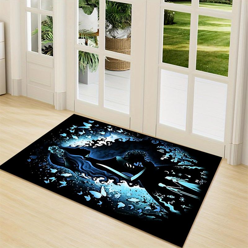 1Pc Blue Spirit Butterflies Carpet Rug Customizable Soft Washable Antislip Home Living Room Sofa Mats Personalized Rug 0917159