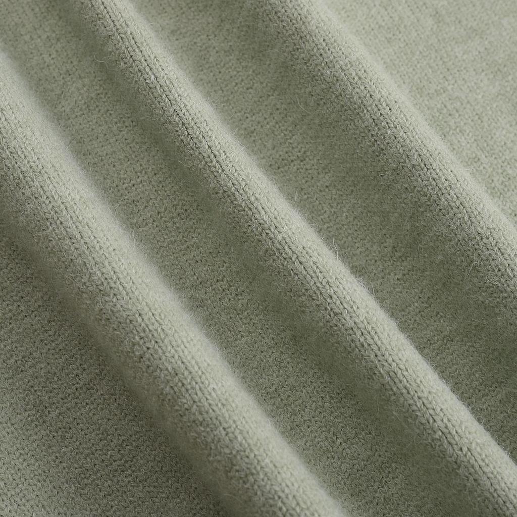 AMI 2025 Κλασική Ανδρική Κεντημένη Λευκή Καρδιά Ζακέτα Μάλλινη Πλεκτή Ζακέτα