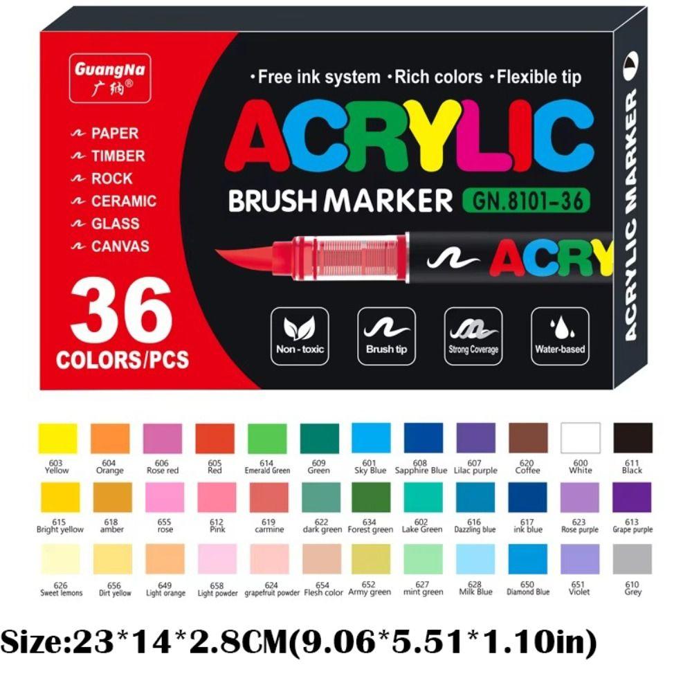Christmas Gift Acrylic Paint Pens DIY Crafts Rock Painting Pens New Markers Brush  Wood Canvas