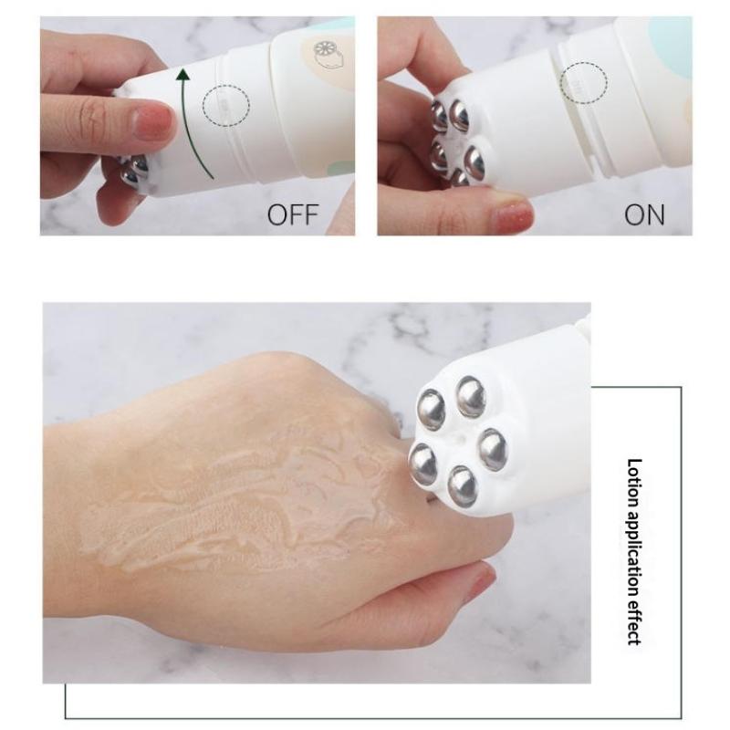 50/80G Five Stainless Steel Ball Massage Bottle Neck Cream Body Lotion Packaging Massage Cream Repeatable Plastic Container