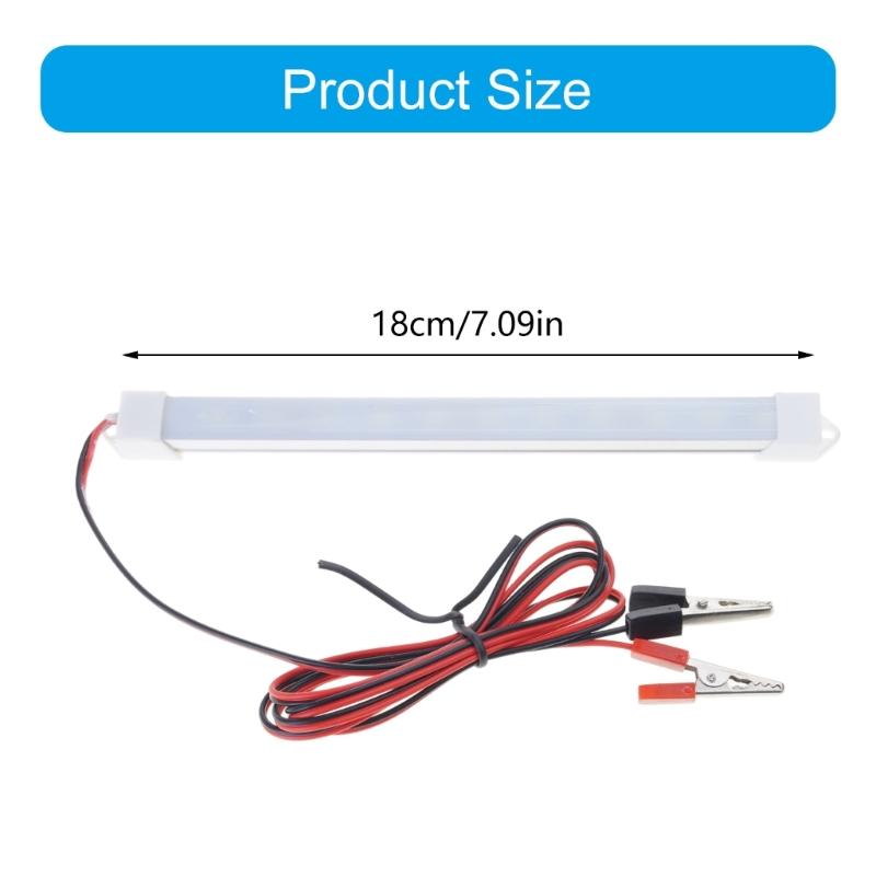 12V SMD5630 LED Interior Light Tube Strips Lamp Replacement Truck Campers Ship Reading Lamp With Alligator Clip Wire