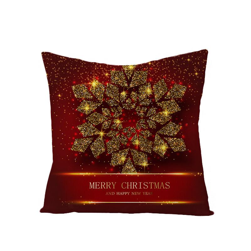 New Christmas Pillow Cover Printed Decorative Cushion Cover Home Sofa Cushion Linen Sofa Back