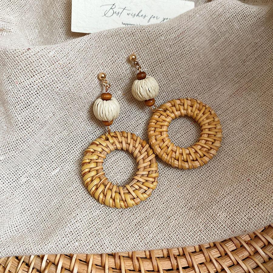 Bohemian Ethnic Style Feathers Fringed Earrings Ear Hooks Personalized Vacation Wind Ears