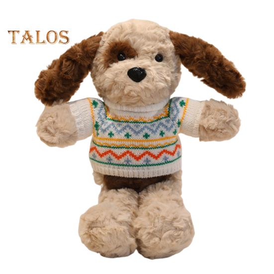 Adoptable Stuffed Dog Plush with Sweater Realistic Teddy Doll Toy with Removable Clothes 30cm Huggable Gifts for Kids