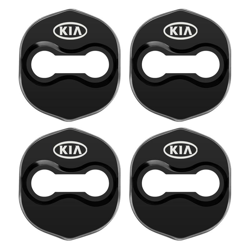 4 Stück 3 Typen Für Kia Rio Ceed Sportage Cerato Soul Autotür-Schlossabdeckung Aufkleber Metall-Emblem Abziehbild Auto-Tür-Styling