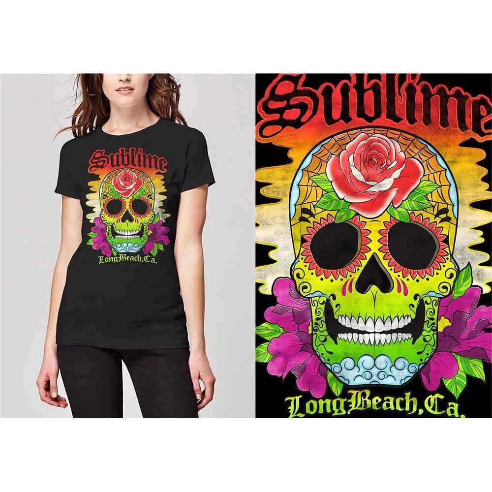 Sublime Colour Skull T-Shirt Black S S