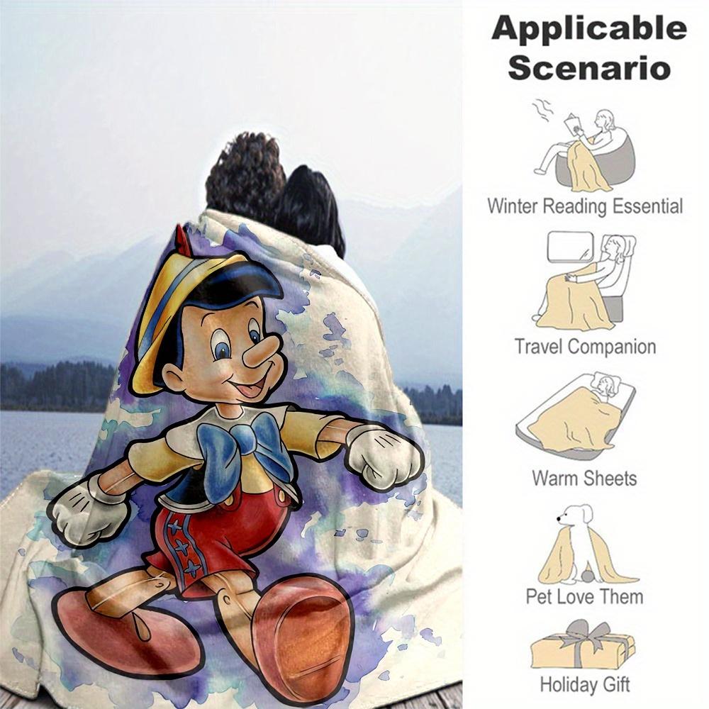 1pc, Pinocchio Blanket Seasonal Throw for All Seasons, Living Room, Travel, Camping, Car Blankets