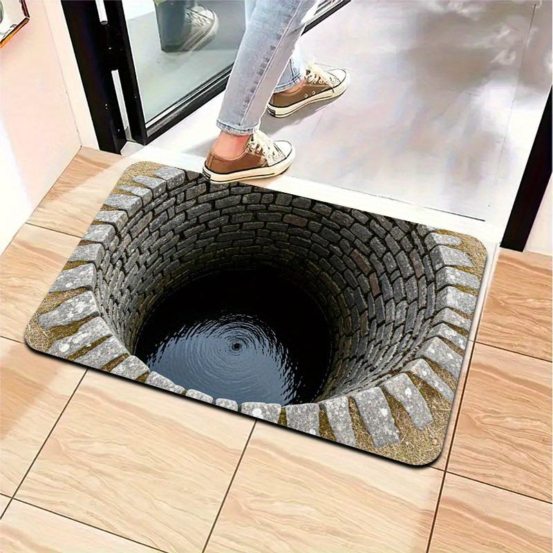 Коврик для колодца Vortex: Потрясающая оптическая иллюзия для вашей прихожей | Уникальные напольные коврики | 3D-графические дизайны Противоскользящий ковер 50cm x 80cm