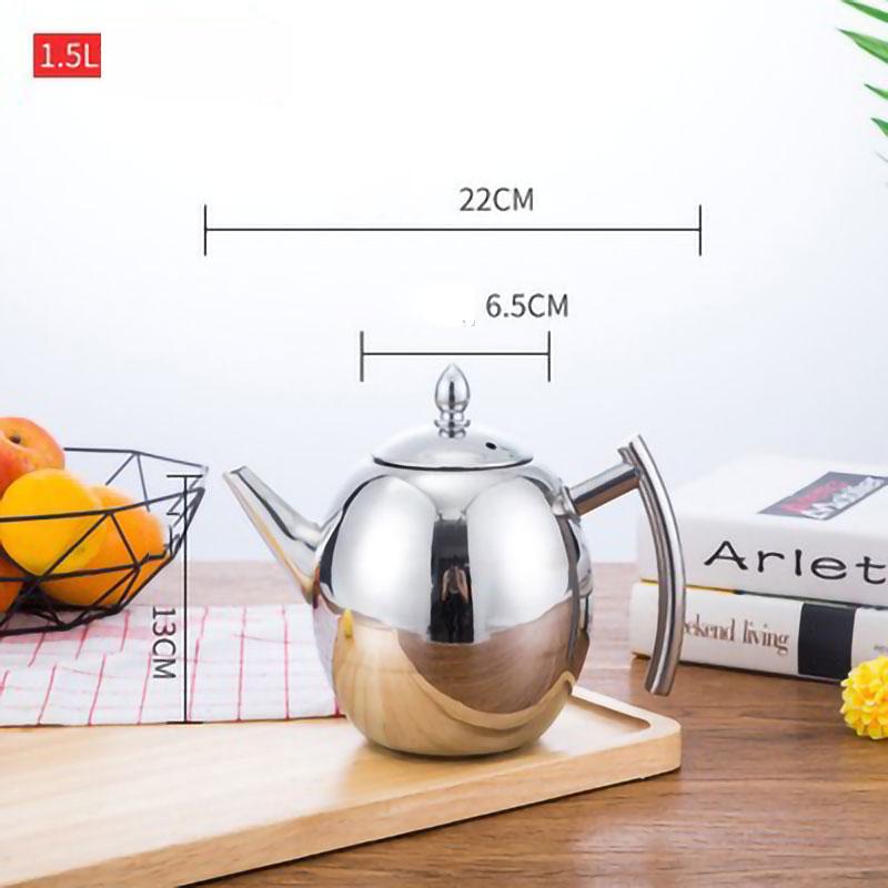 Thickened Stainless Steel Teapot with Strainer Ideal for Home Brewing Flower Tea Suitable for Induction Cooker for Cozy Teas