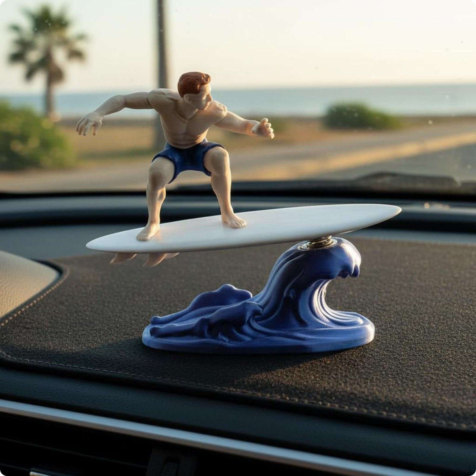Auto Armaturenbrett Surfer Dekoration Trägheits Schwingende Wackelnde Statue Wackelige Bewegung Surfen Mann Figur blau