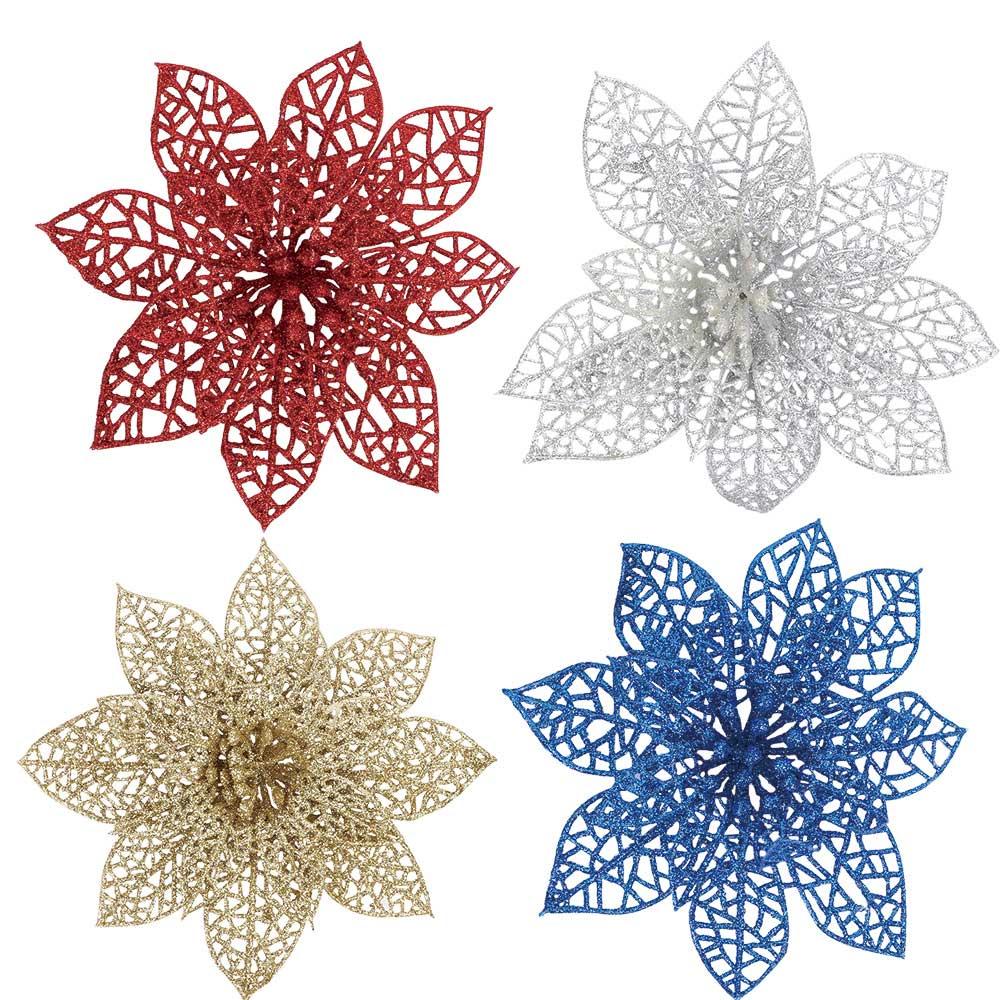 Decor Wedding Party Glitter Hollow Xmas Tree Decorations Flowers Christmas