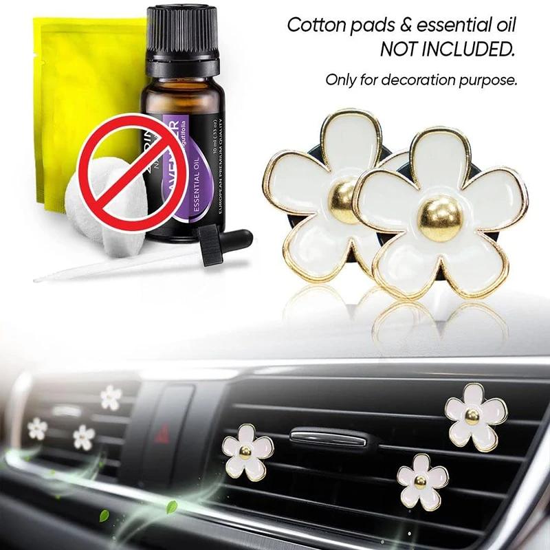 6PCS Daisy Flower Air Vent Clip Car Air Conditioning Outlet Clip Car Air Freshener Clip Car Interior Decor Accessories for Women