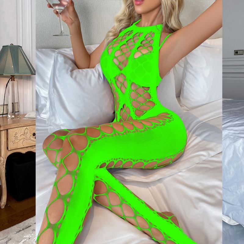 Sexy Dessous für Frauen, erotisches Babydoll-Bodystocking, Unterwäsche, Kostüme, Nachtwäsche, Chemises, Strumpfbänder, Body in Übergröße
