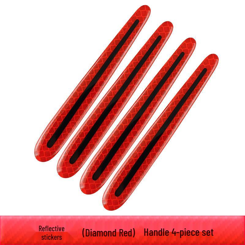 Reflective Carbon Fiber Anti-Collision Car Stickers for Handles, Door Bowl, and Mirrors