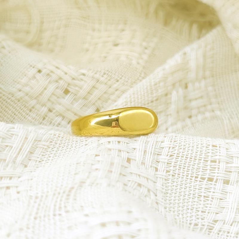 18k Gold Minimalist Cold Style Polished Ring Band