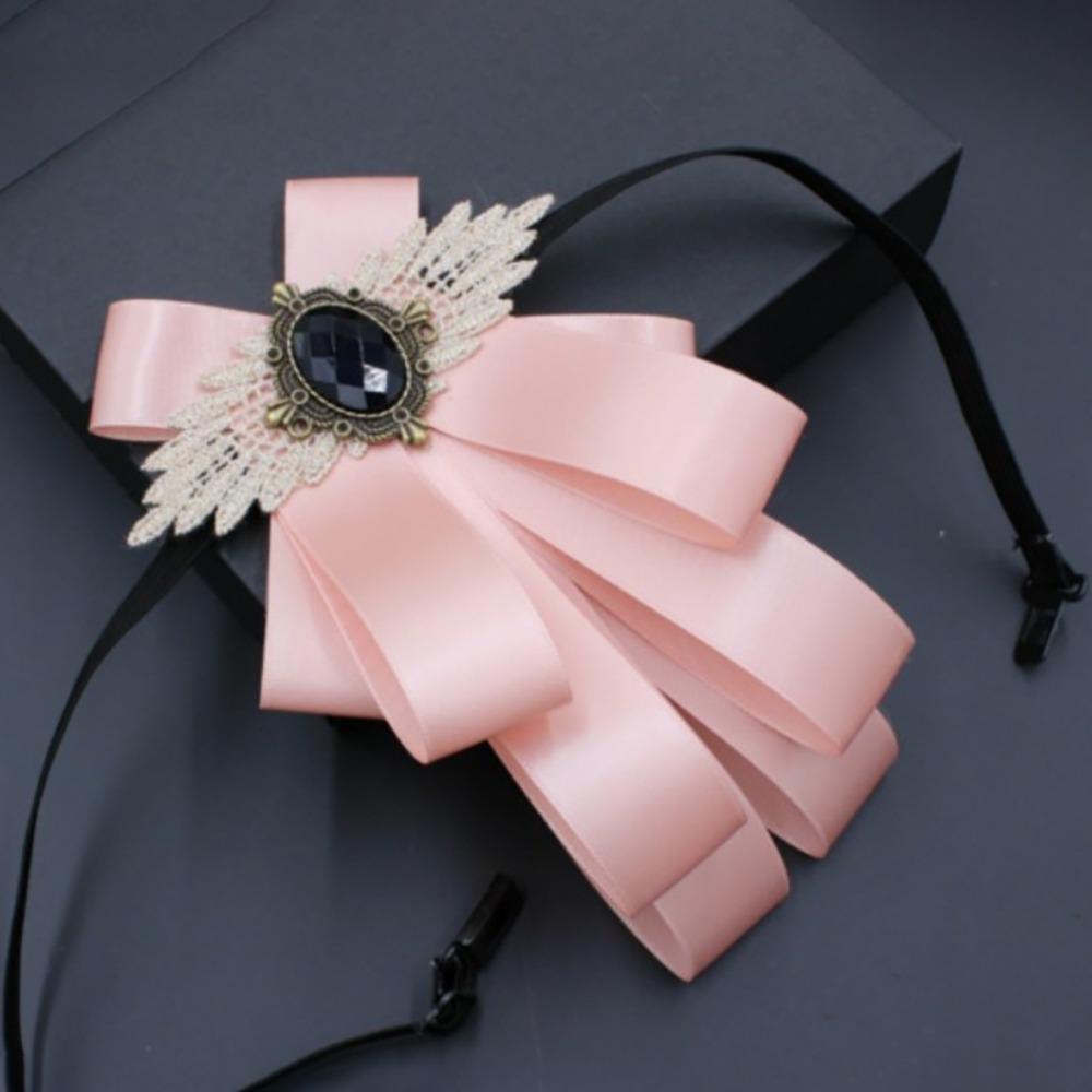 Fashion Faux Stone Men's Suit Lapel Flowers Alloy Polyester Bow Tie Necktie Neck Decoration Groom Formal Suit