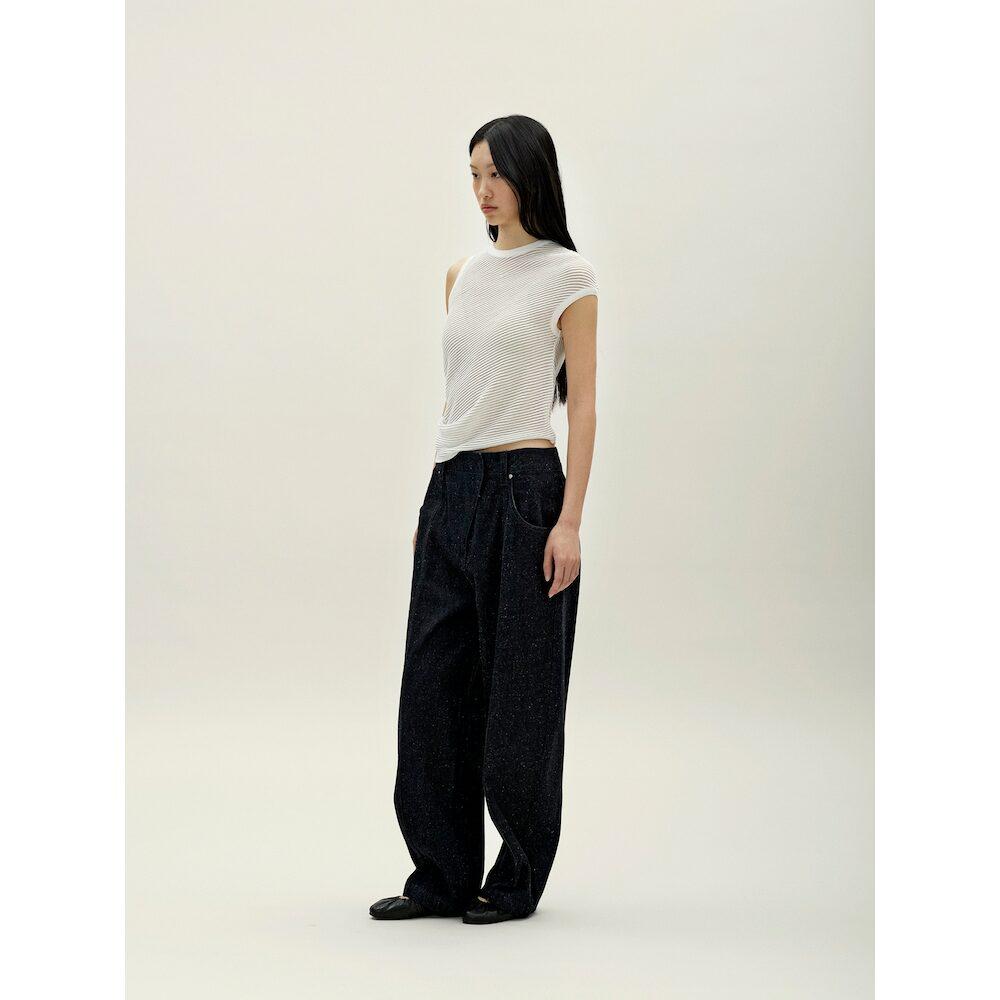 Anggae Unbalanced Twill Knit White