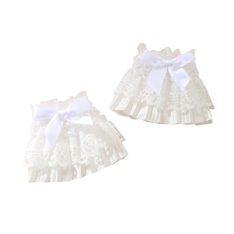 Lace Wrist Cuffs Pair for Historical Costume Parties Decorative Bowknot Lace Wristband for Cosplay and Fashion