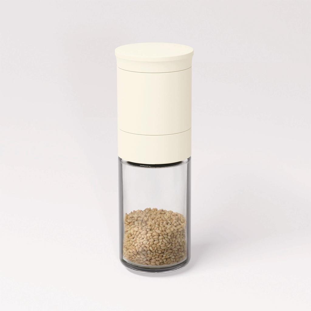 Sesame Mill with Particle Size Adjustment Function Seasoning Container Spice Salt Pepper MI-042