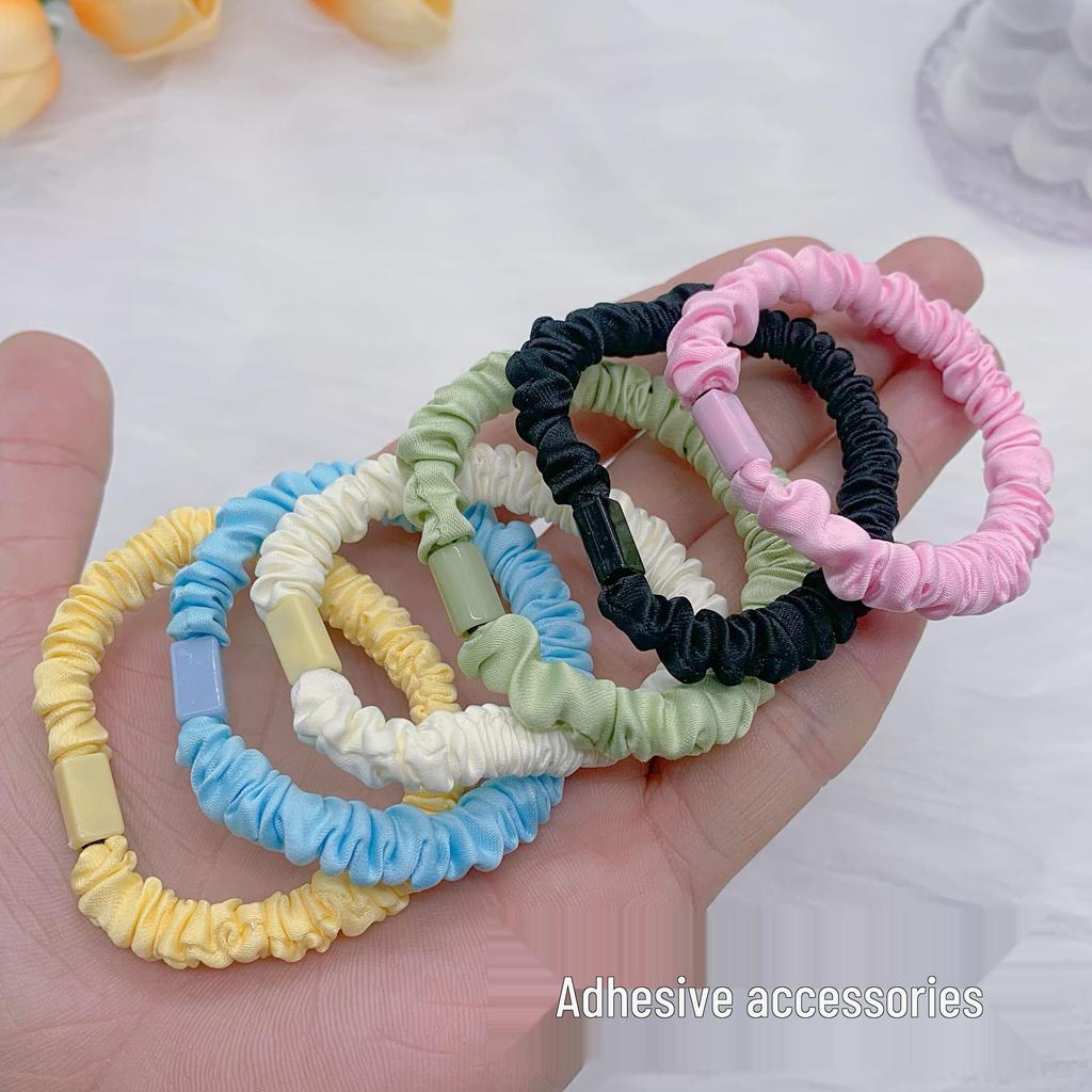 Cream High-Elastic DIY Hair Tie with Adhesive Accessories