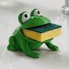 Dekorativer Schwamm-Spülbecken-Organizer Froschhalter für Küchenspüle, Niedlicher Tierform-Caddy, Abtropfständer, Neuheit Arbeitsplatten-Reinigungsschwämme Fensterbank