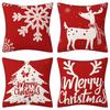 4X Christmas Pillow Covers For Cushions 45X45 Cm Christmas Set