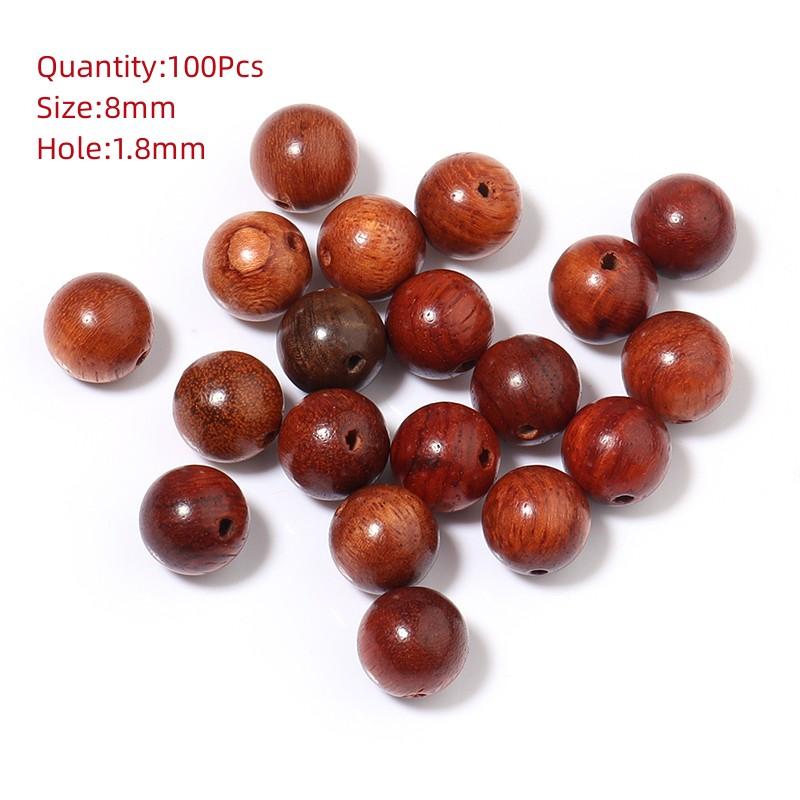 Natural Eco-Friendly Wooden Beads Round Heart Large Hole Loose Spacer Wood Beads For Jewelry Making DIY Charm Bracelets Necklace