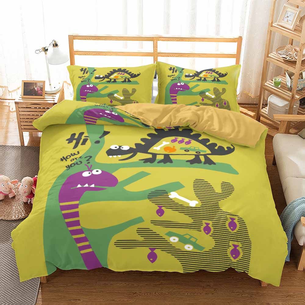 Jurassic Period Dinosaurs Duvet Cover Set For Kids,Super Soft,Comfortable Bedding Set,Home Textile,Boy Quilt Cover,Pillowcases