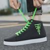 "Men's Large Size High-Top Waterproof Leather Sneakers, Non-Slip, Fashionable White, Size 48, Ideal for Spring and Autumn."