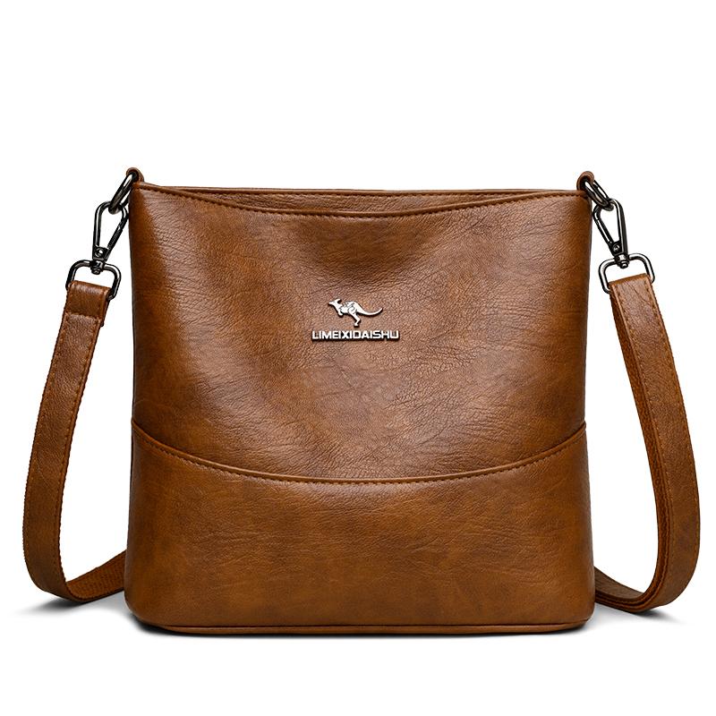 

Women s Textured Leather Crossbody Bag Women s Stylish Shoulder Bag 23 *11 *22 cm коричневий