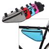 Bike Handlebar Organizer Bag with Expandable Capacity Polyester Construction Triangular Pouch for Cycling Essential